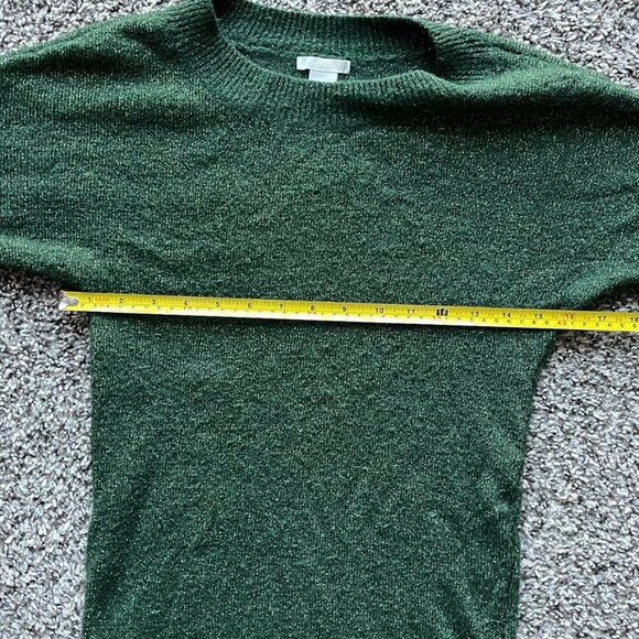 H&M Sparkly Green Long Sleeve Shirt Womens Large Shimmer Winter Knit Sweater - Picture 5 of 8